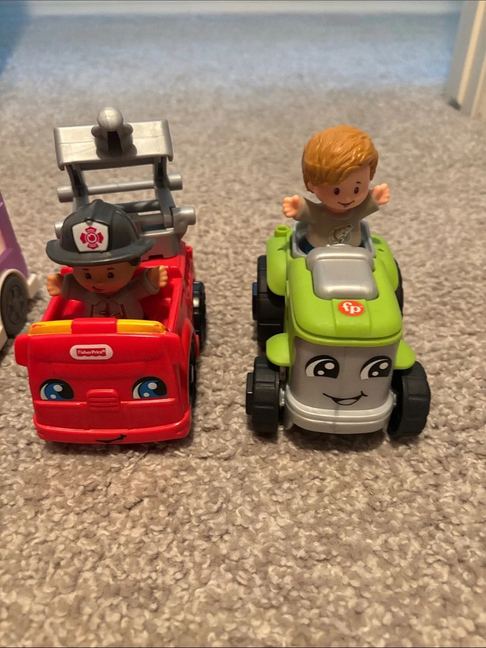 Fisher Price Little People, ice cream, fire truck, tractor
